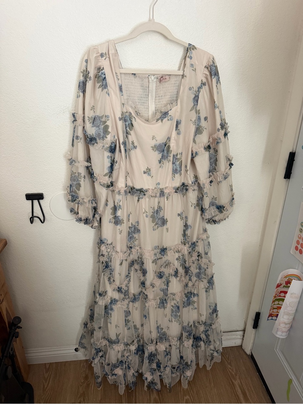 Ivy City Co Catherine Maxi Dress with Blue Floral Print